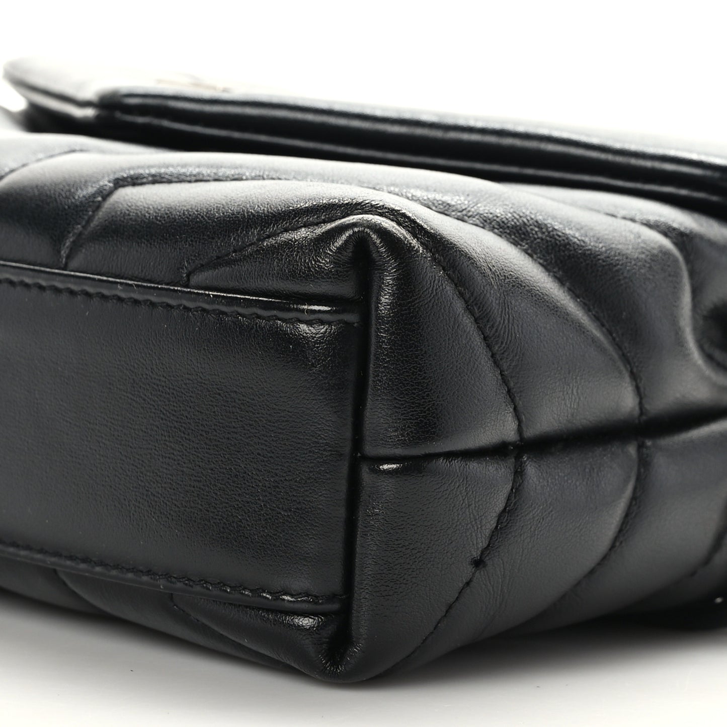 Calfskin Y Quilted Monogram Toy Loulou Crossbody Bag Black