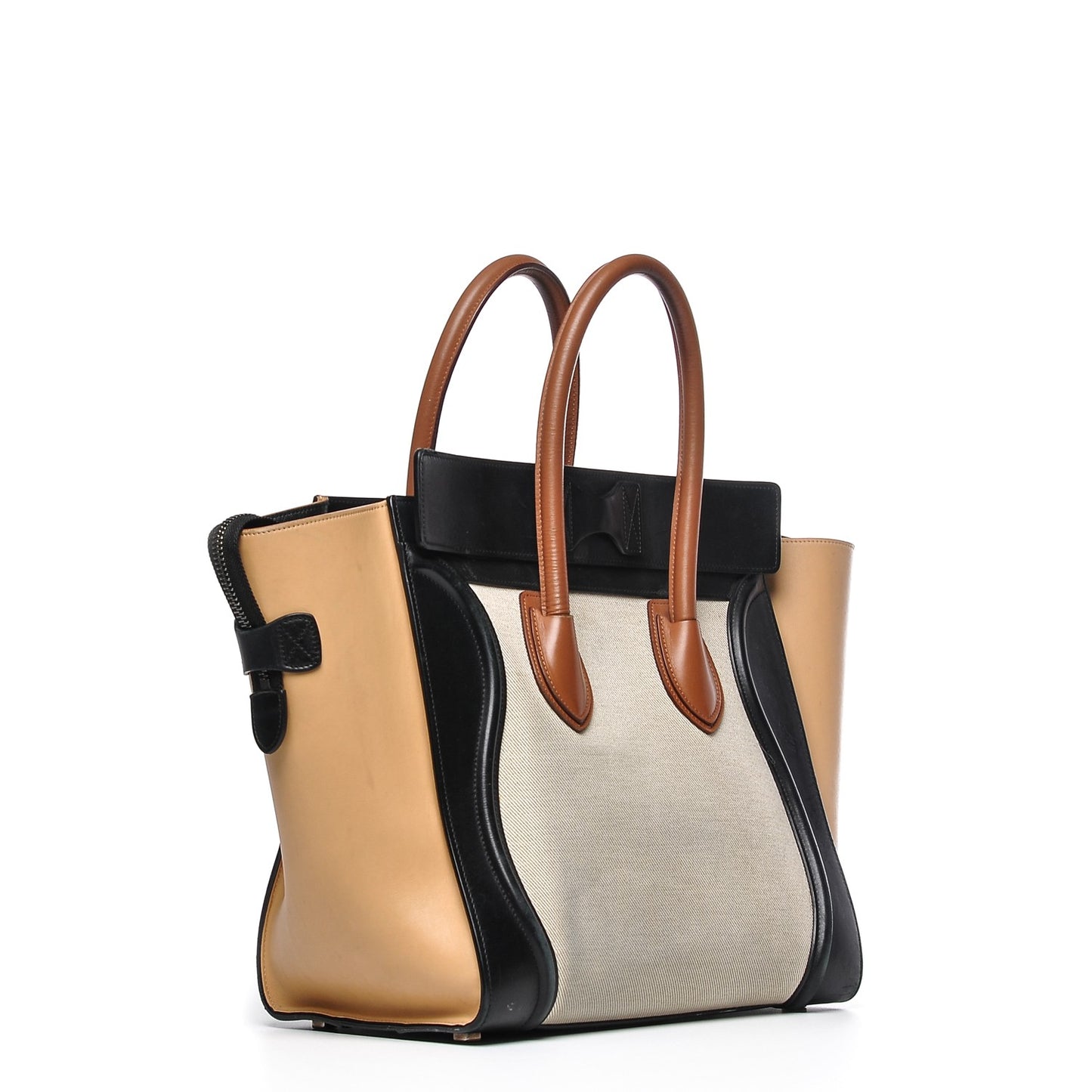 Calfskin Canvas Mini Tri-Color Luggage Tan
