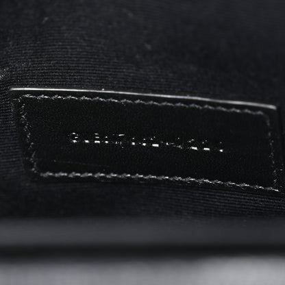 Saint Laurent Grain De Poudre Matelasse Chevron Monogram Envelope Clutch Black 7 of 8