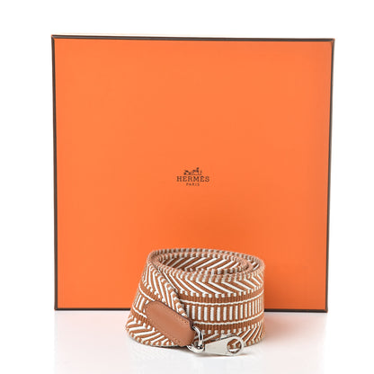Hermes Toile Swift 50mm Sangle Cavale Shoulder Strap Ecru Beige Gold 6 of 6