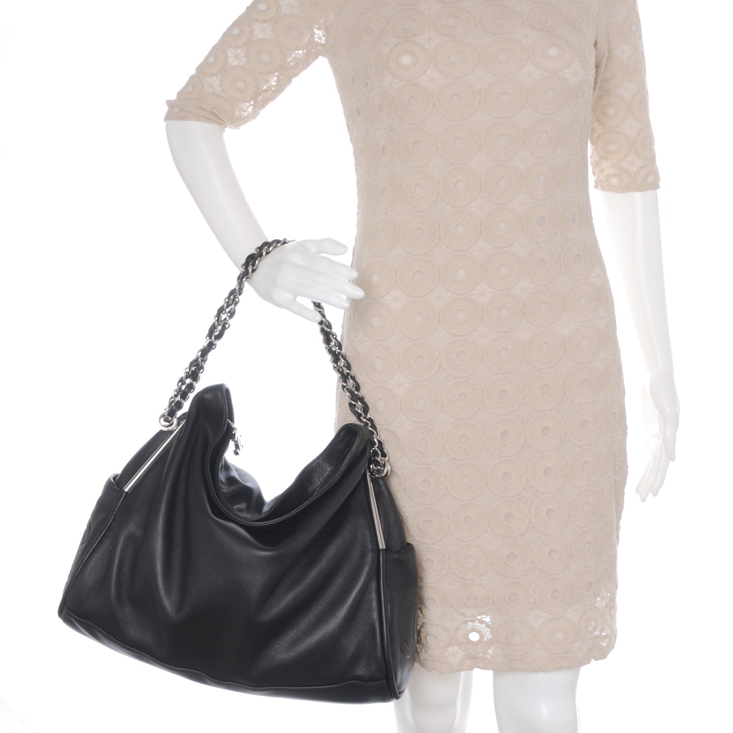 Lambskin Large Ultimate Soft Shoulder Bag Black