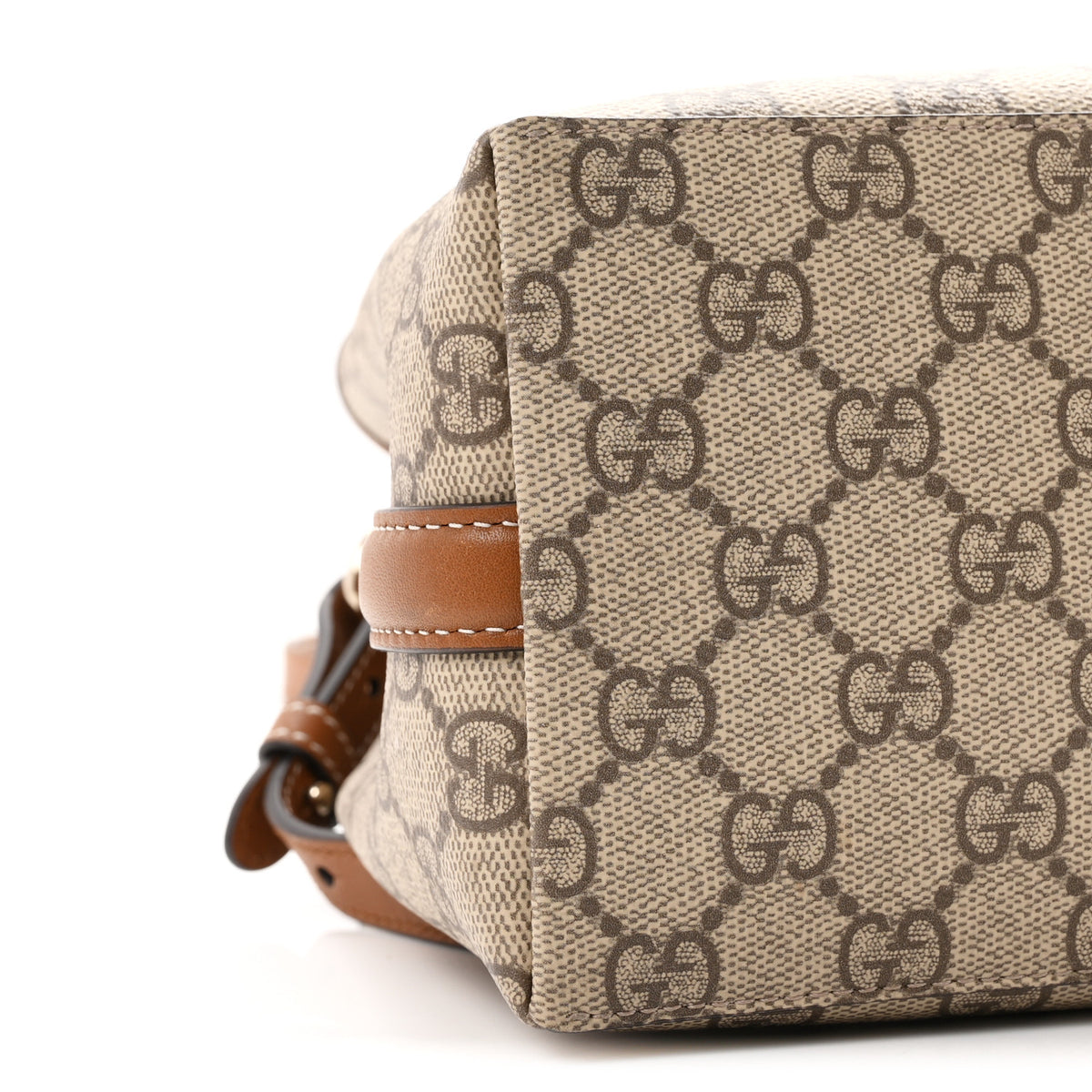 Gucci GG Supreme Monogram Emblem Medium Tote Bag Beige Dark Brown 9 of 10