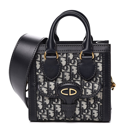 Christian Dior Oblique Mini Tote Bag Blue 1 of 12