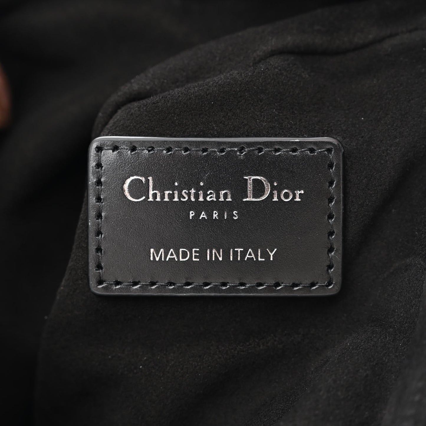 Calfskin Macrocannage Mini Dior Caro Tulip Bag Black