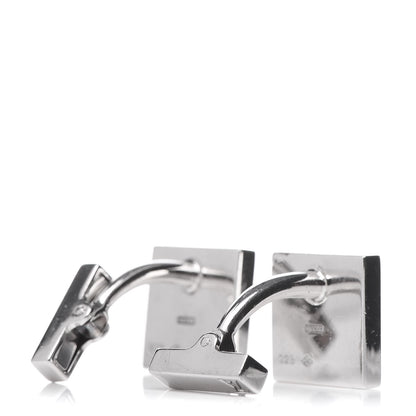 Louis Vuitton Sterling Silver Enamel Square Cufflinks Blue 4 of 5