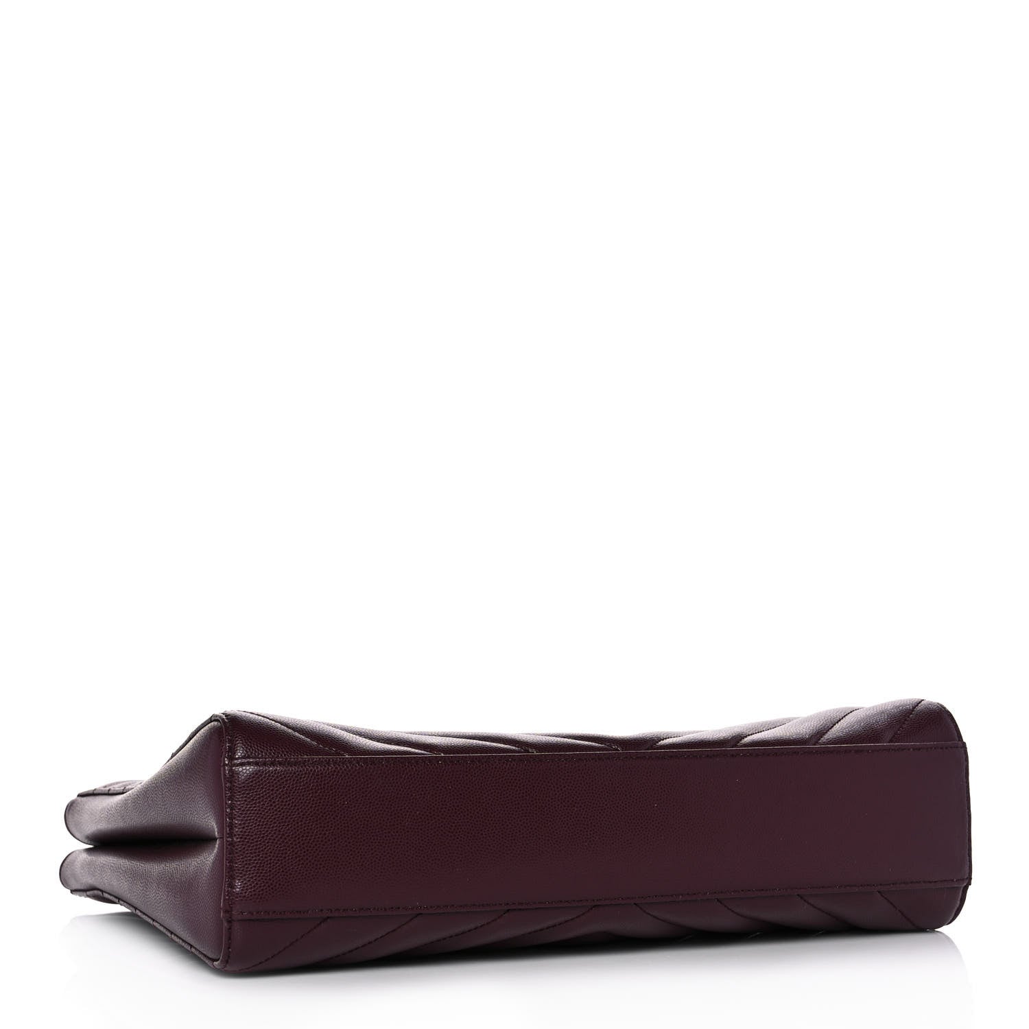 Saint Laurent Grain de Poudre Matelasse Chevron Medium Tribeca Shopping Bag Rouge Legion 4 of 9