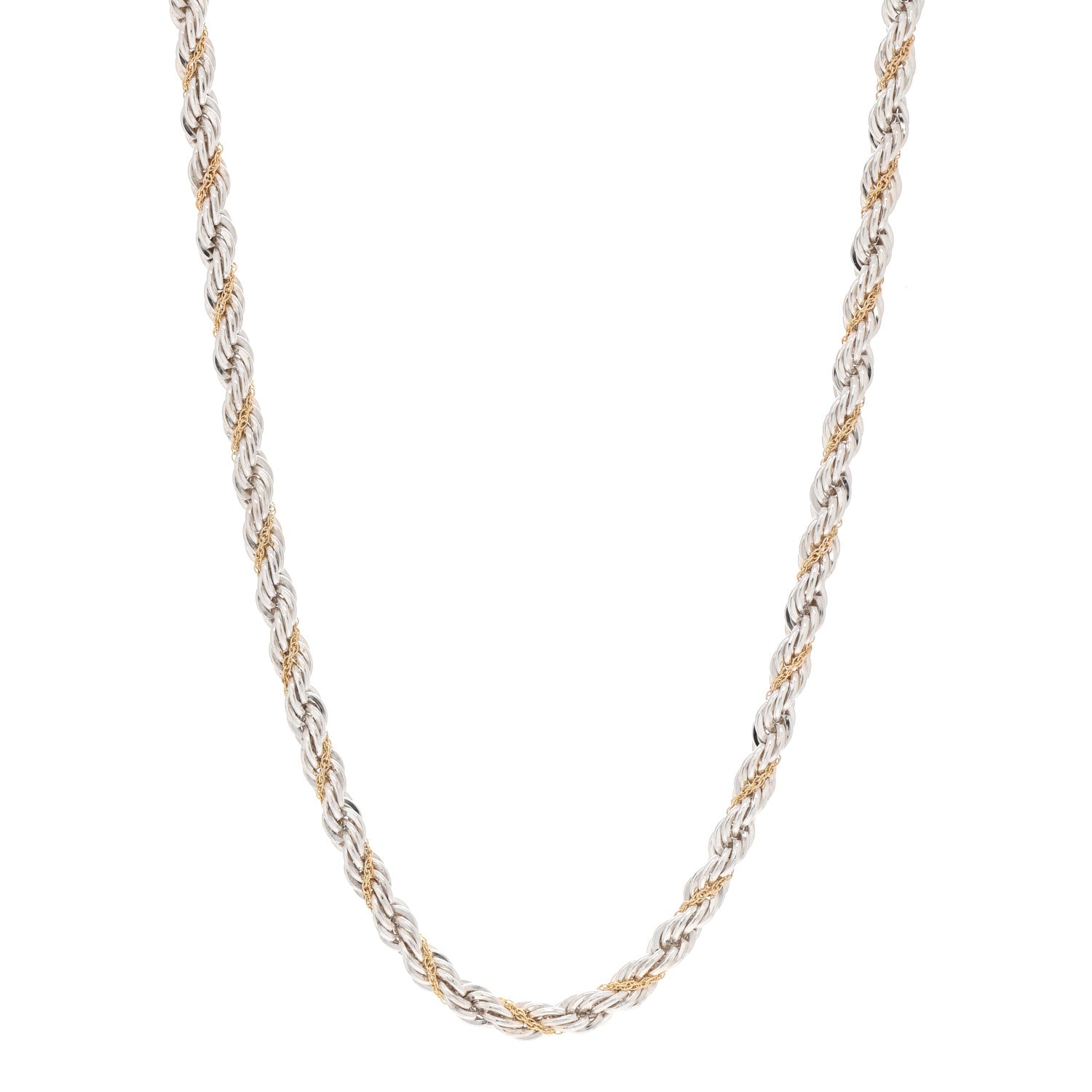 Tiffany Sterling Silver 18K Yellow Gold Rope Chain Necklace 24" 1 of 5