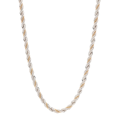 Tiffany Sterling Silver 18K Yellow Gold Rope Chain Necklace 24" 1 of 5