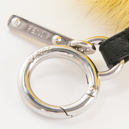 Fendi Fox Mink Rabbit Fur Vitello Dolce Flashy Monster Bag Bug Charm Giallo Fluo Multicolor 3 of 4