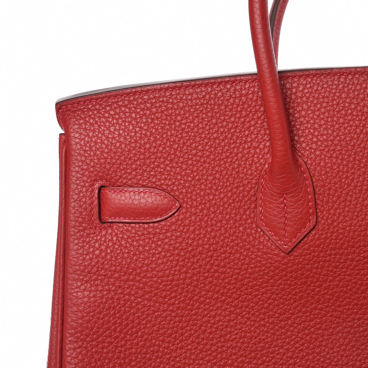 Hermes Taurillon Clemence Birkin 35 Rouge Casaque 9 of 30