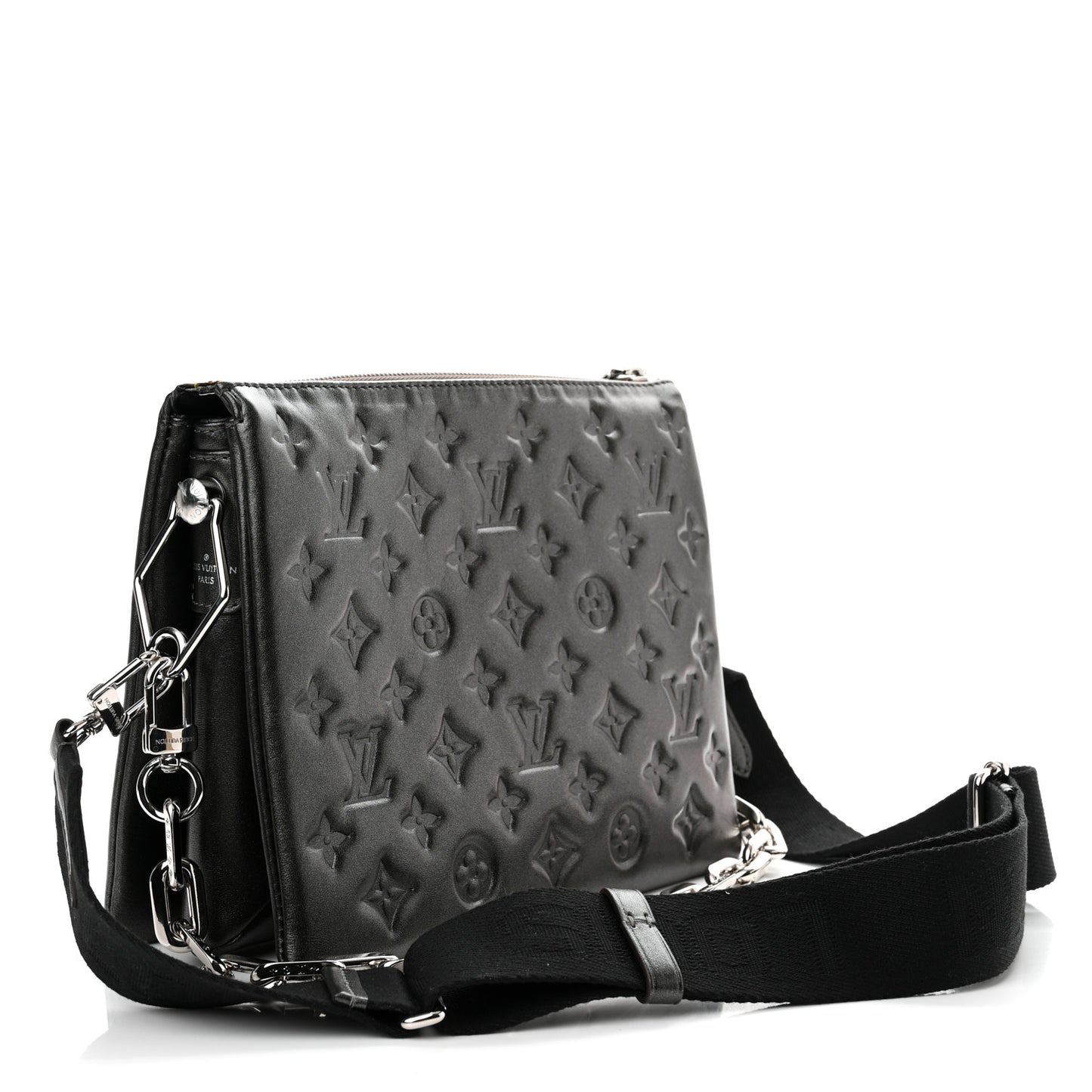Lambskin Embossed Monogram Coussin PM Anthracite
