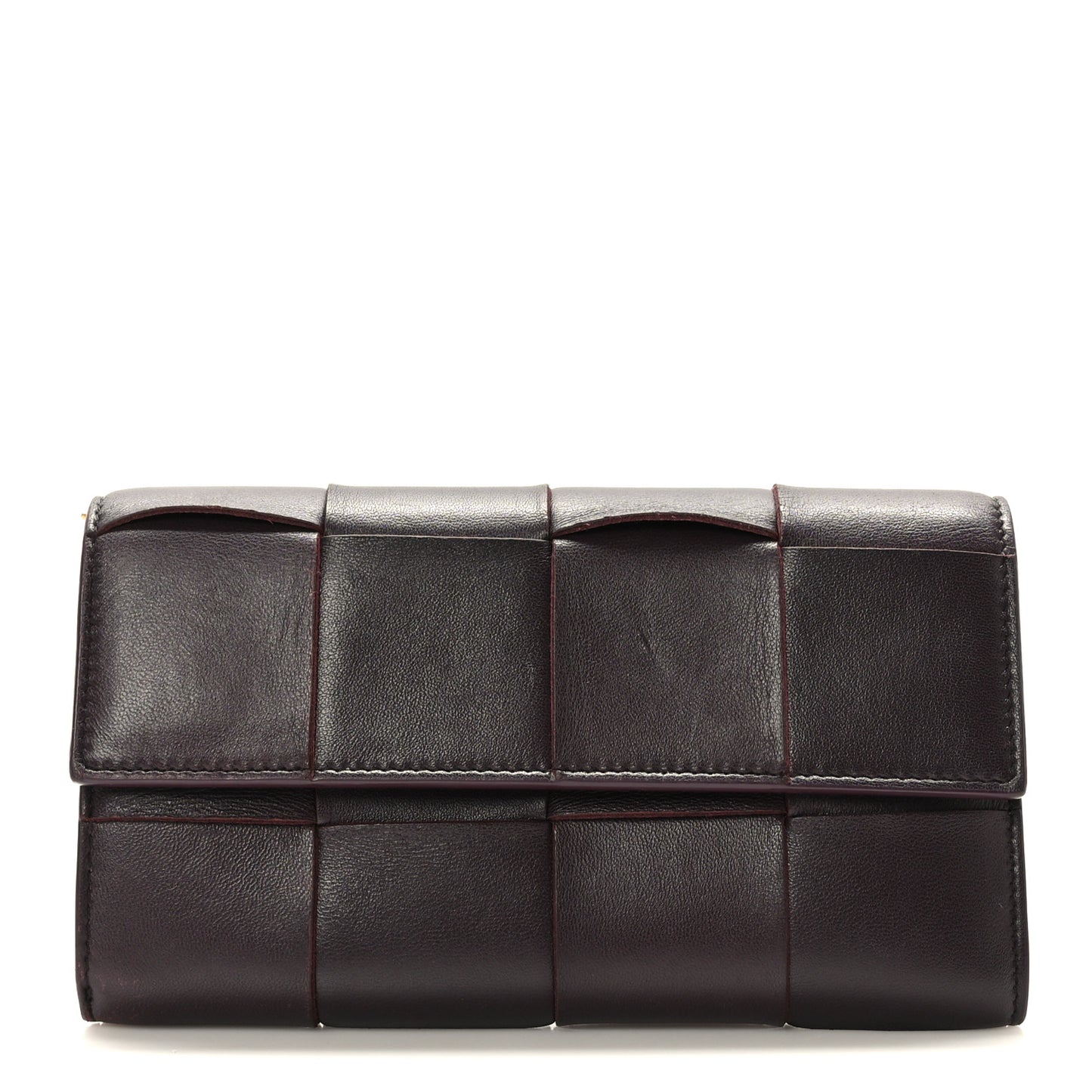 Nappa Maxi Intrecciato Continental Flap Wallet Grape