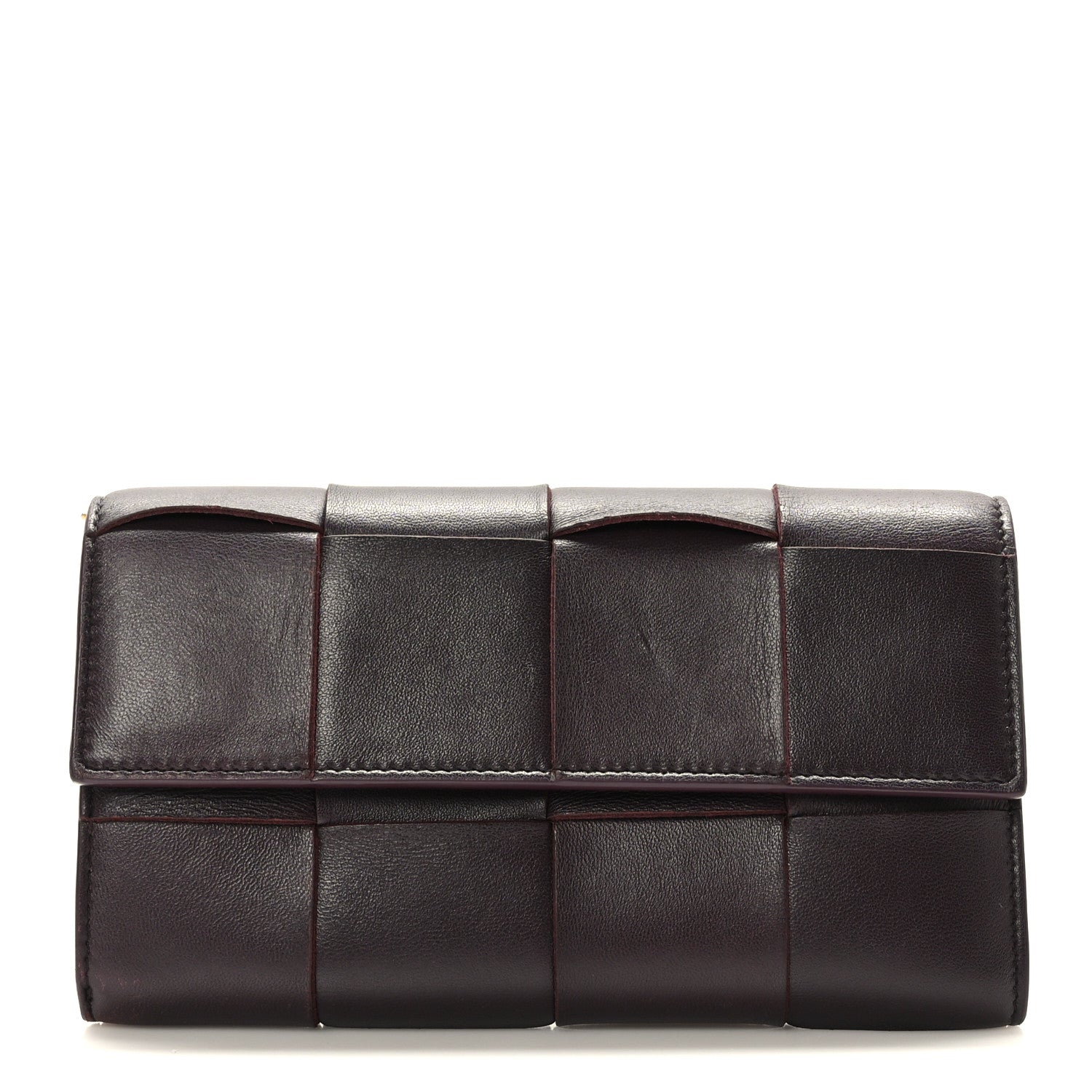 Bottega Veneta Nappa Maxi Intrecciato Continental Flap Wallet Grape 1 of 8