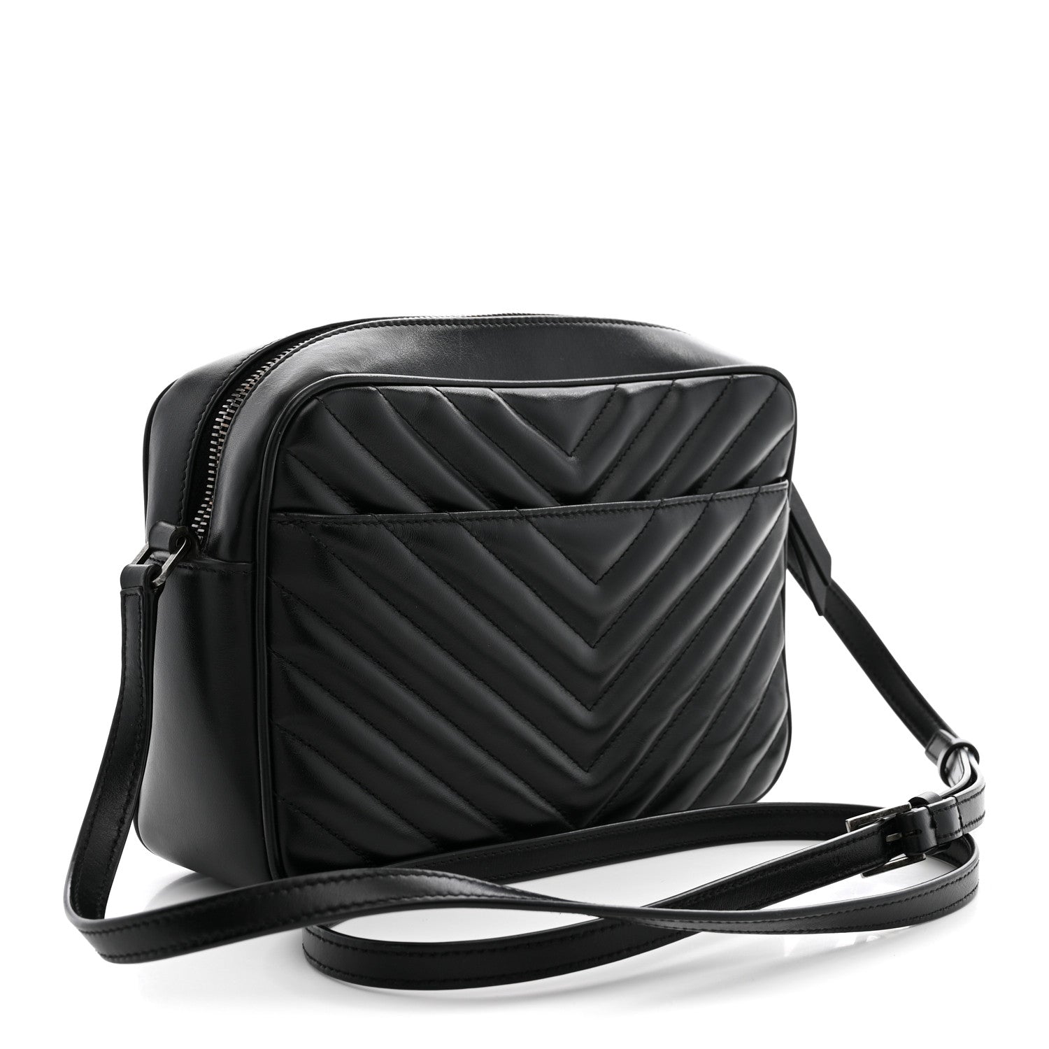Saint Laurent Calfskin Matelasse Monogram Lou Camera Bag Black 2 of 12