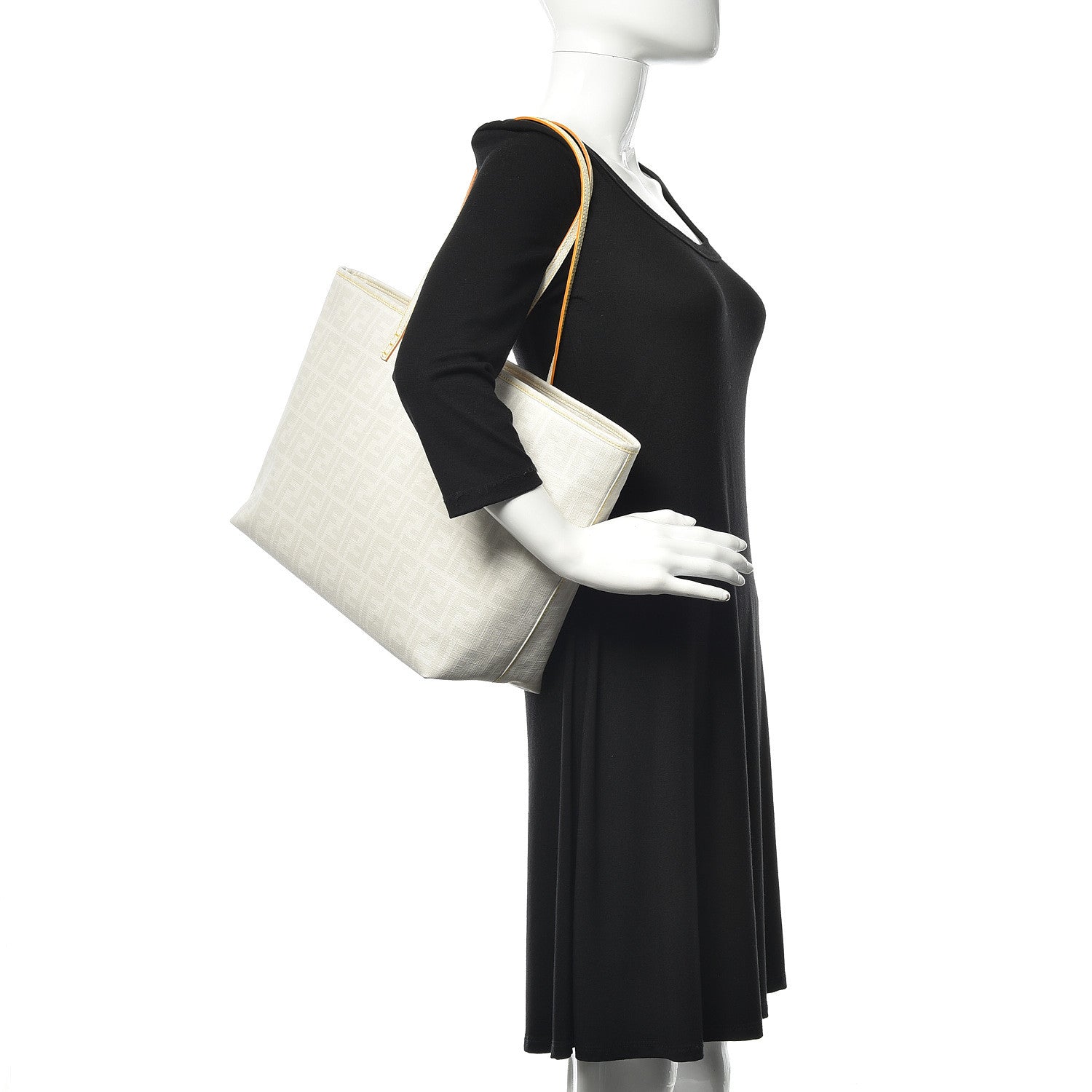 Fendi Zucca Spalmati Medium Roll Tote Bianco 2 of 12