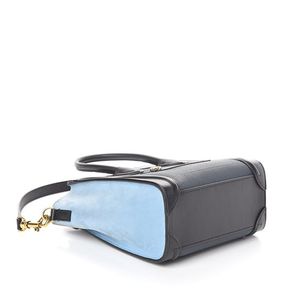 Celine Drummed Calfskin Nubuck Nano Tri-Color Luggage Milky Blue 4 of 11