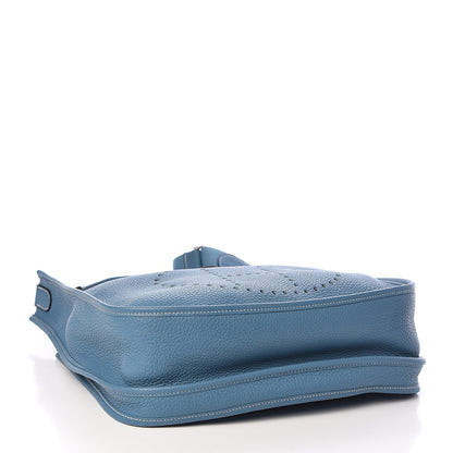 Hermes Taurillon Clemence Evelyne III GM Blue Jean 4 of 10