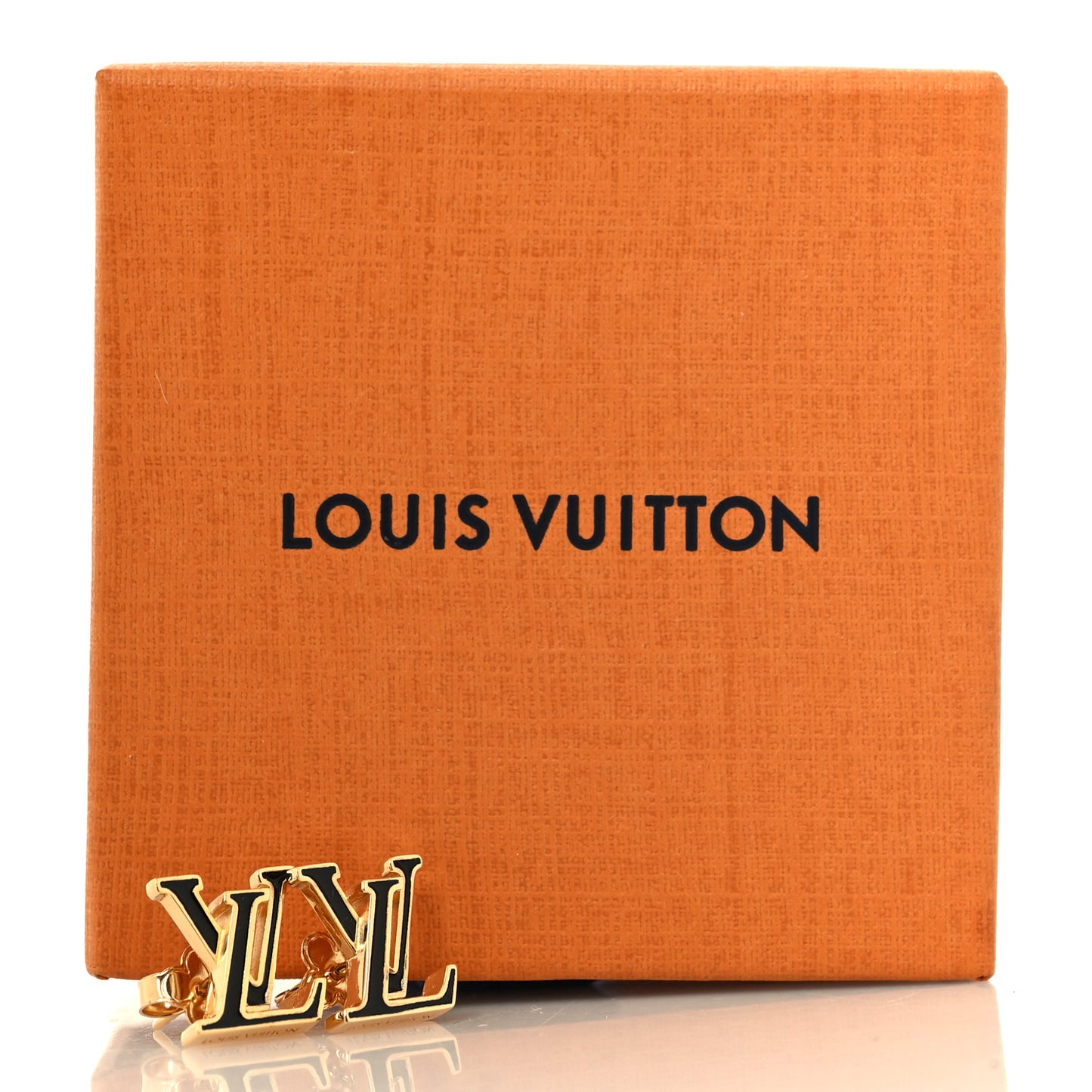 Metal Enamel LV Iconic Earrings Gold