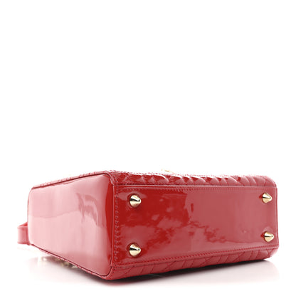 Christian Dior Patent Cannage Small Lady Dior Red 4 of 10