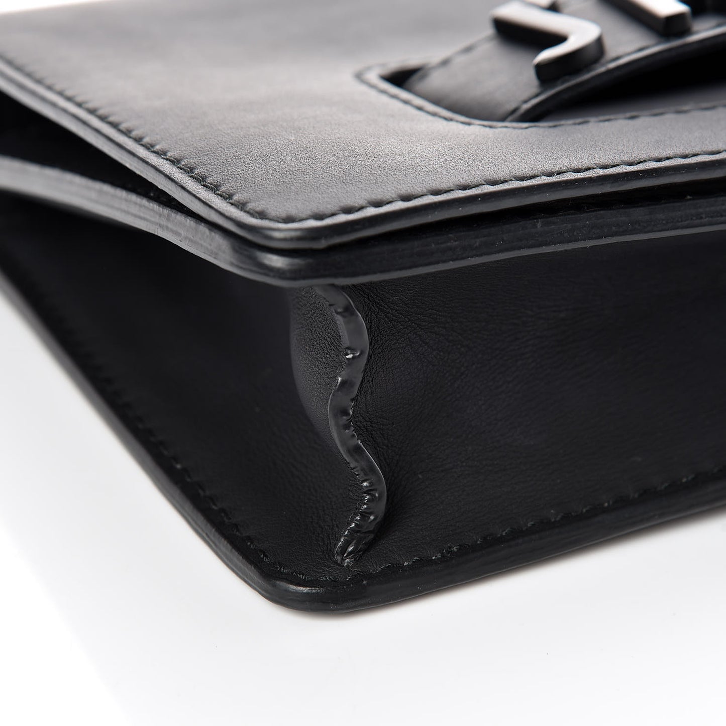 Ultra Matte Calfskin J'Adior Chain Flap Bag Black