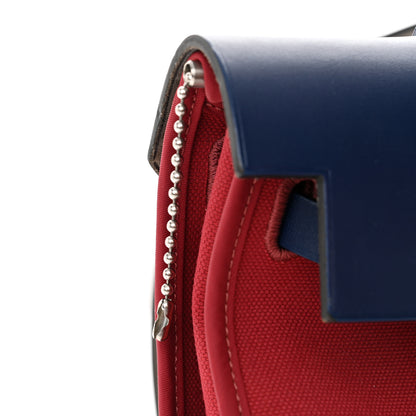 Hermes Military Toile Vache Hunter Herbag Zip 31 PM Rouge Grenat Bleu Saphir 17 of 17