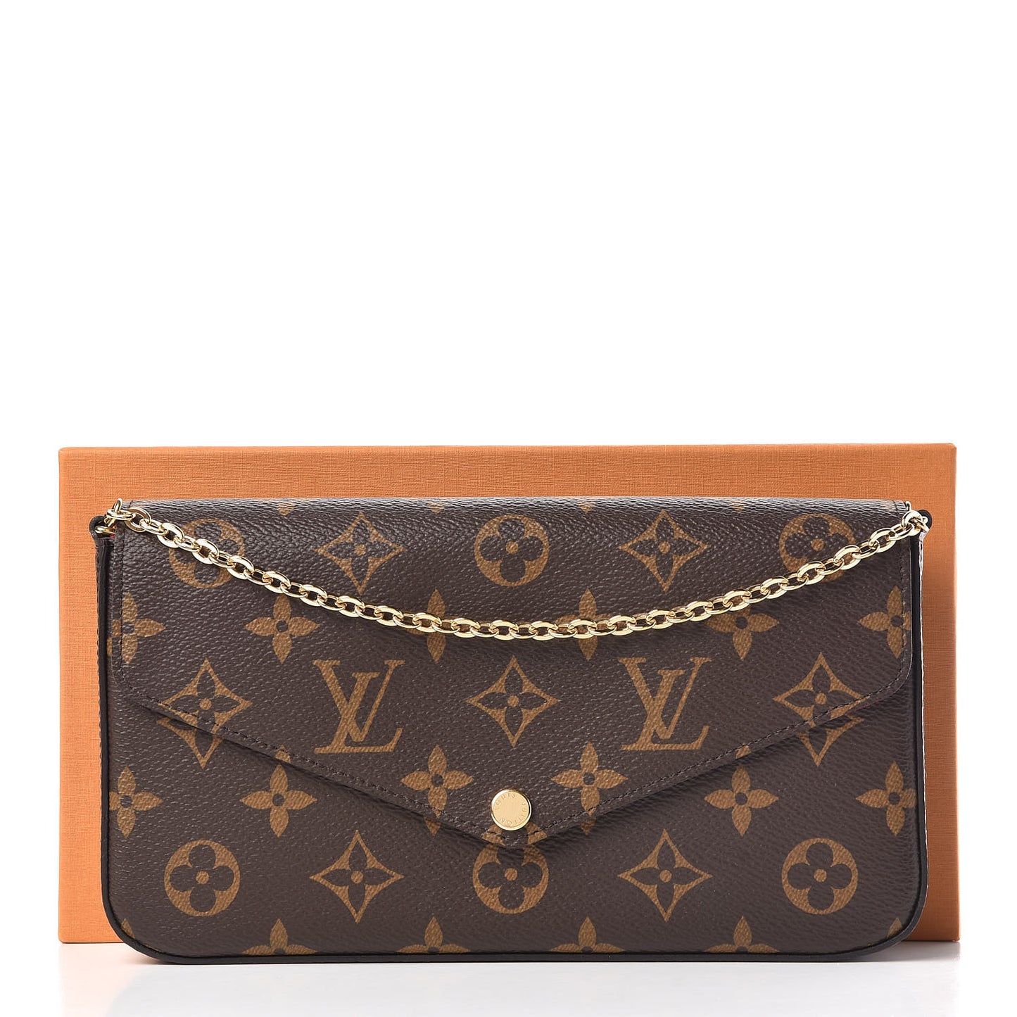 Monogram Pochette Felicie Chain Wallet Fuchsia