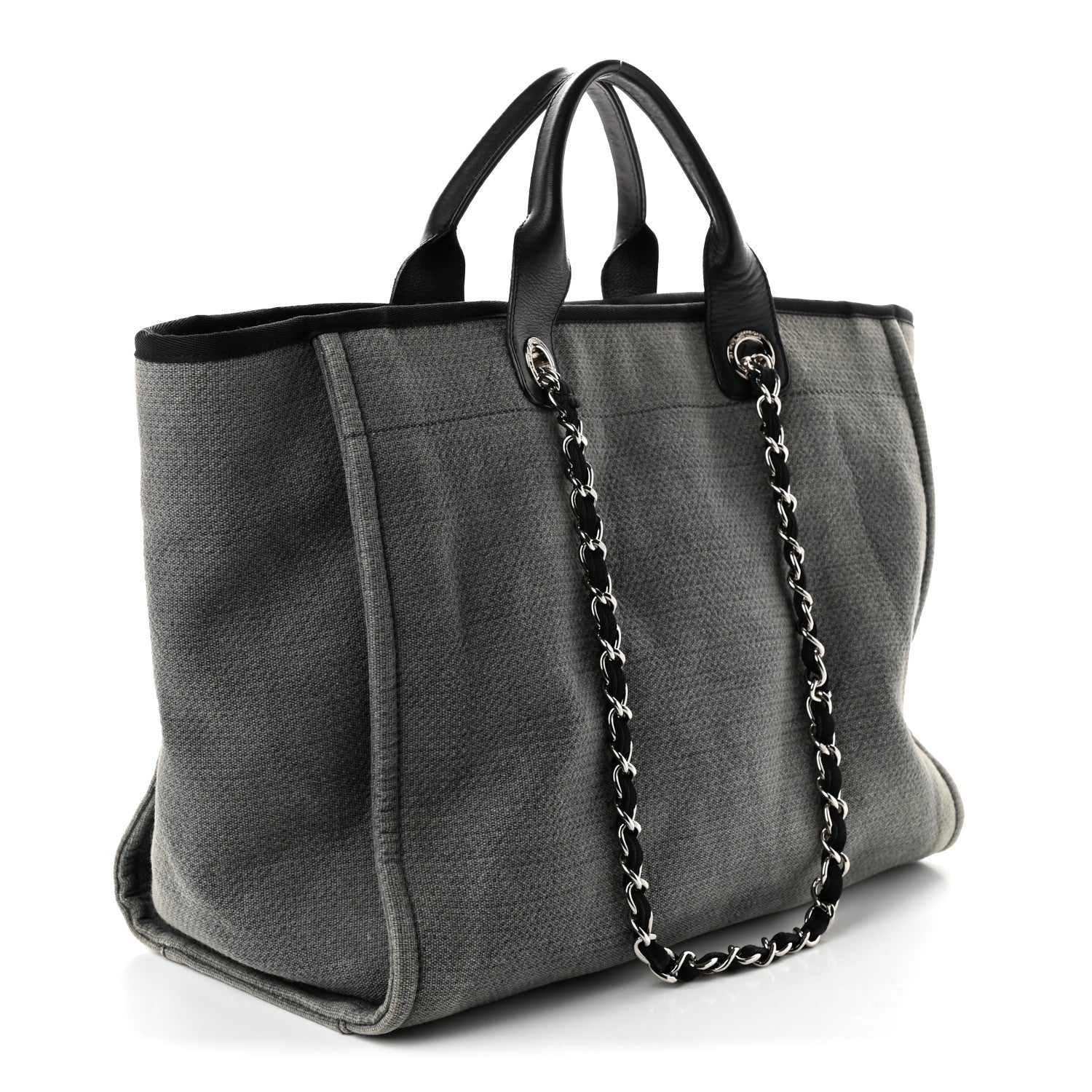 Chanel Canvas Medium Deauville Tote Grey 3 of 10