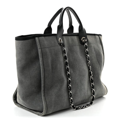 Chanel Canvas Medium Deauville Tote Grey 3 of 10