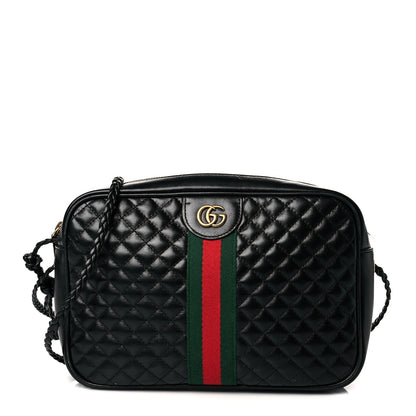 Gucci Calfskin Web Trapuntata Small GG Shoulder Bag Black 1 of 13