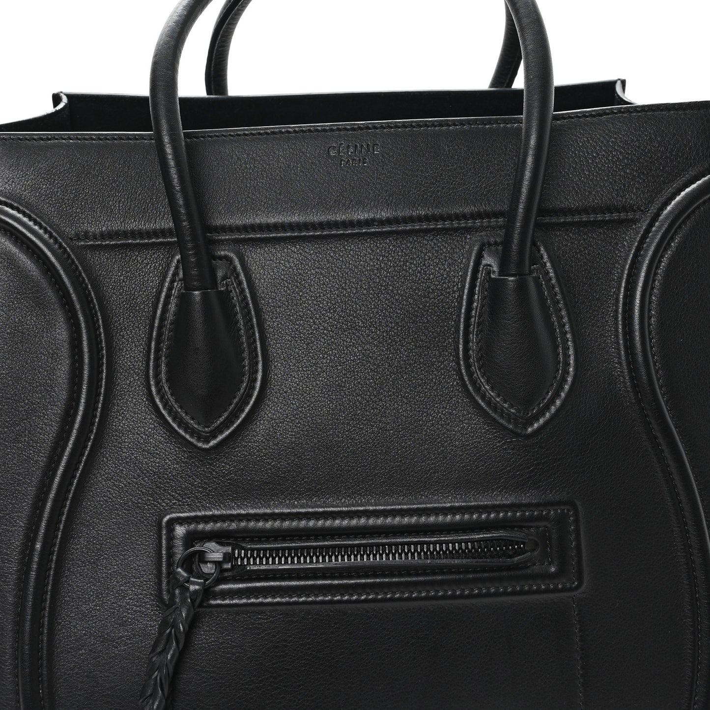 Grained Calfskin Medium Phantom Luggage Black