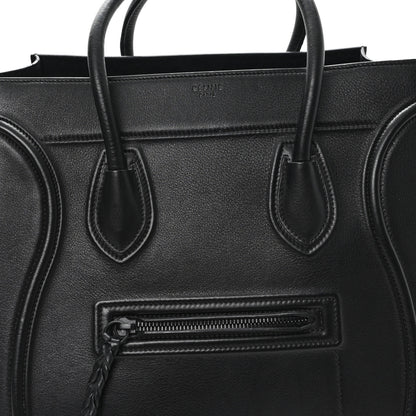 Celine Grained Calfskin Medium Phantom Luggage Black 6 of 9