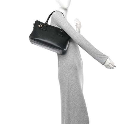 Gucci Dollar Calfskin GG Charm Satchel Black 2 of 10