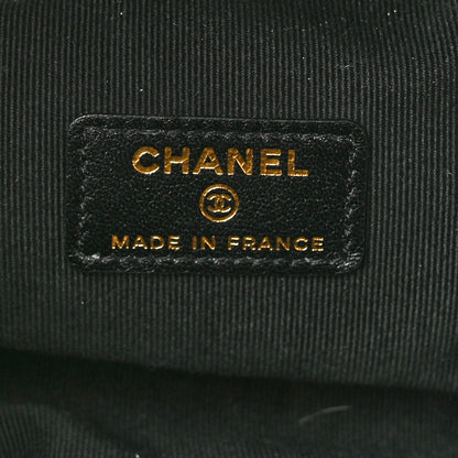 Chanel Lambskin Quilted Cube Chain Wristlet Case Black 6 of 11