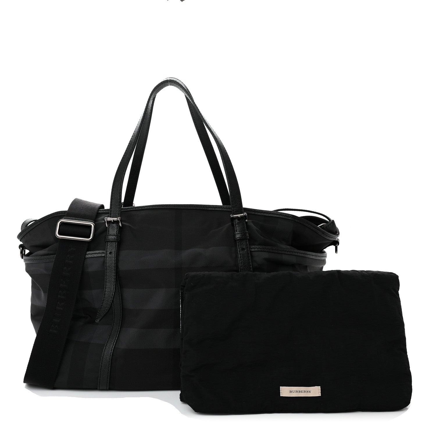 Burberry Nylon House Check Diaper Bag Black 1 of 15