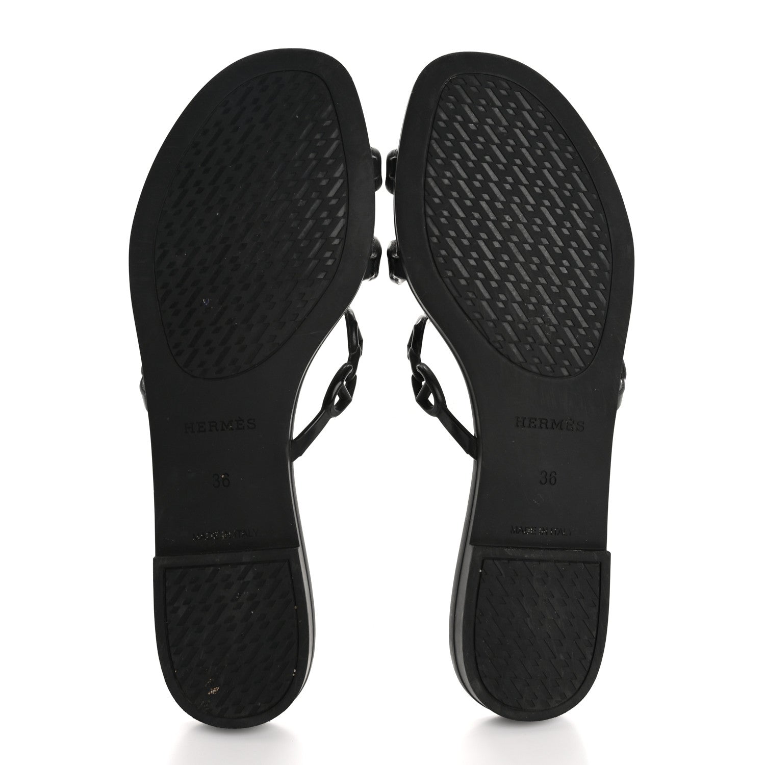 Hermes Rubber Chaine d'Ancre Rivage Sandals 36 Black 6 of 11