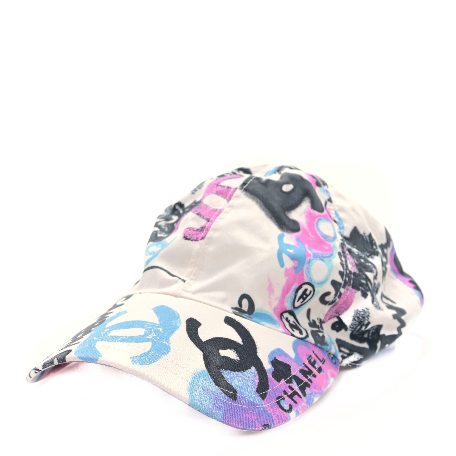Chanel Canvas Printed Graffiti CC Cap Hat M Ivory Multicolor 1 of 9