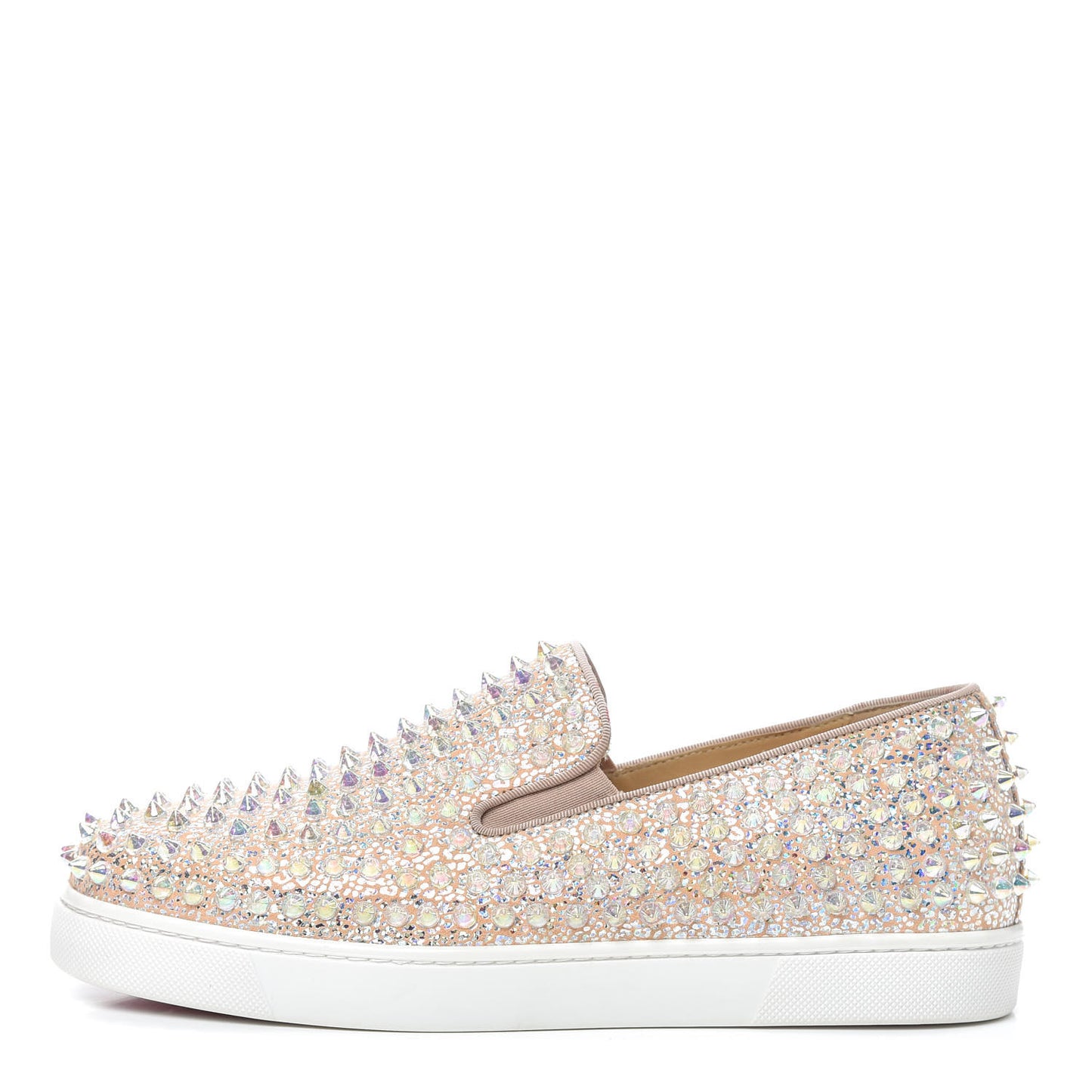 Glitter Spikes Womens Roller Boat Flat 39 Silver