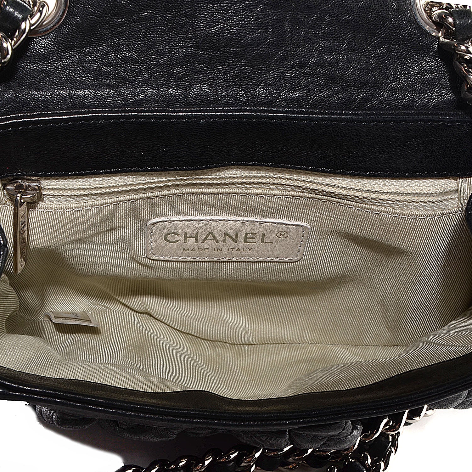 Chanel Crumpled Lambskin Mini Chain Around Messenger Black 7 of 7