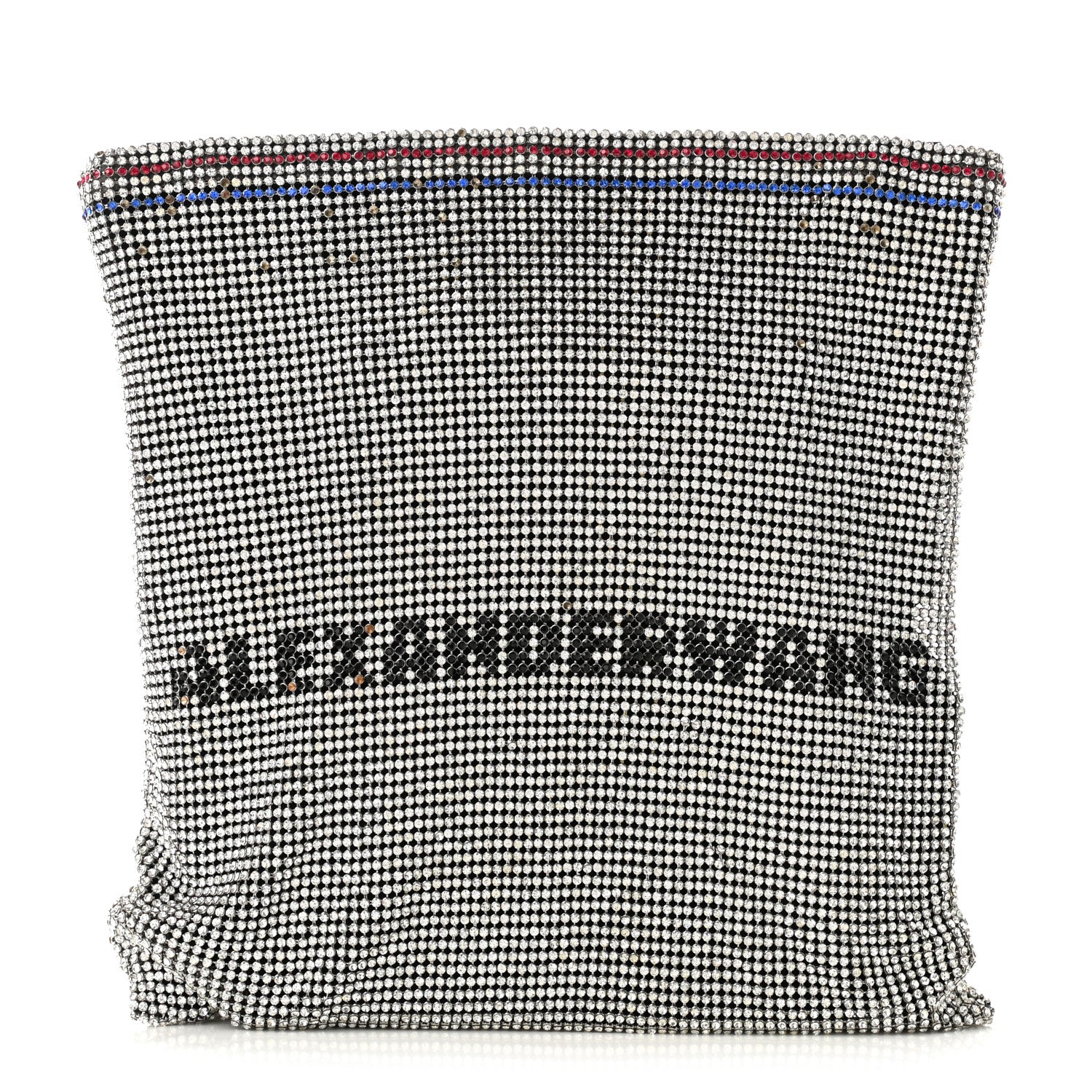 Alexander Wang Rhinestone Chain Mesh Wanglock Logo Pouch Silver Multicolor 1 of 9