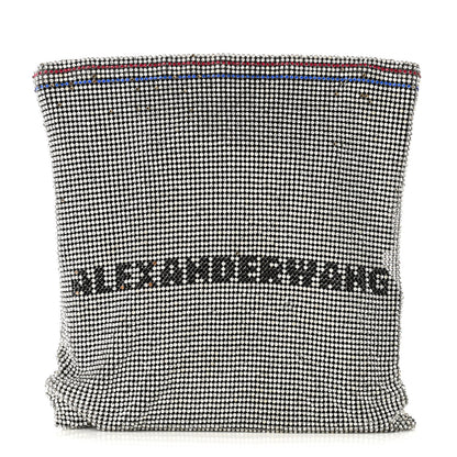 Alexander Wang Rhinestone Chain Mesh Wanglock Logo Pouch Silver Multicolor 1 of 9
