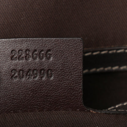 Gucci GG Supreme Monogram Selleria Calfskin Small Flap Messenger Bag Beige Ebony Cocoa Dark Chocolate 7 of 13