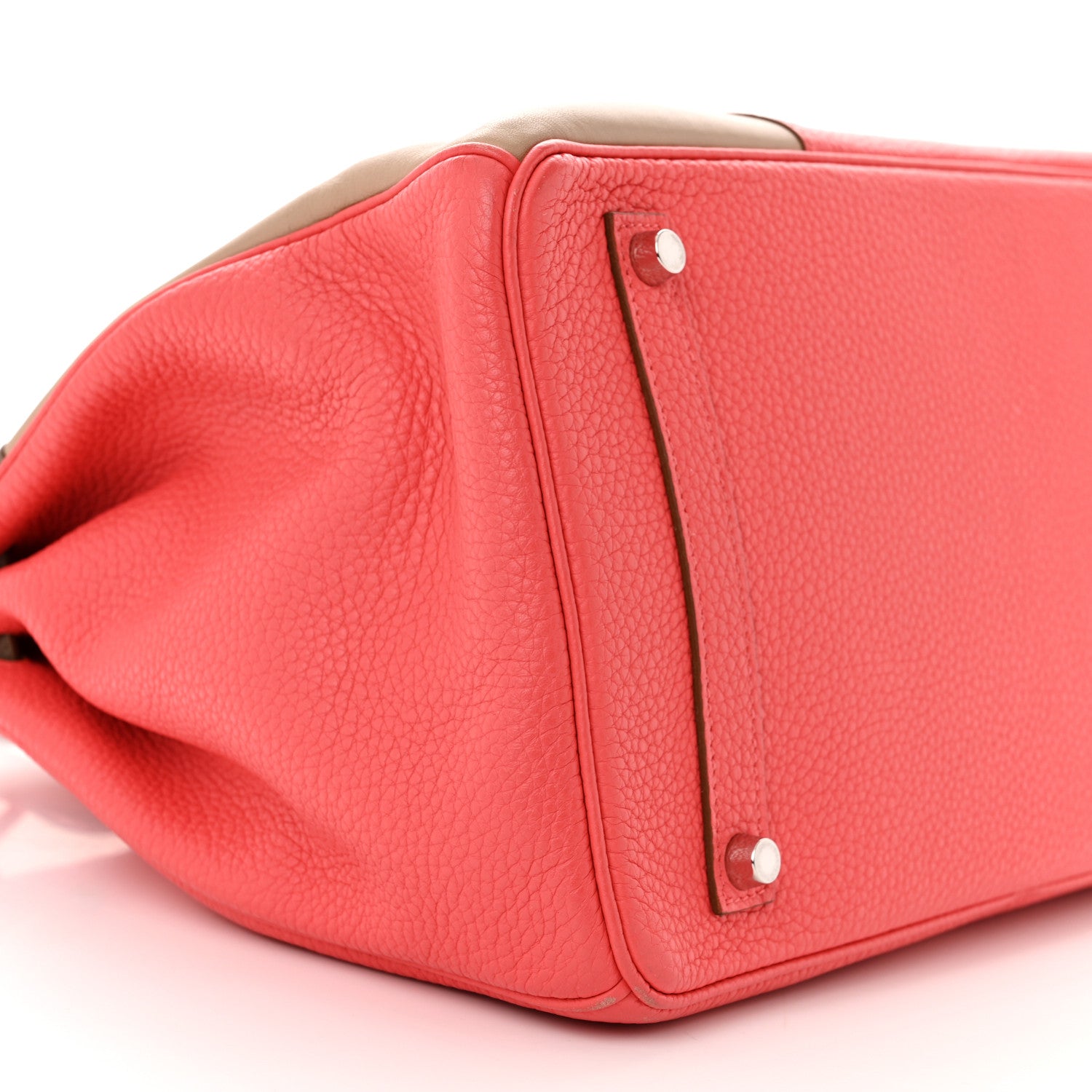 Hermes Togo Tadelakt Swift Casaque Tri-Color Birkin 35 Rose Jaipur Argile Etoupe 9 of 12