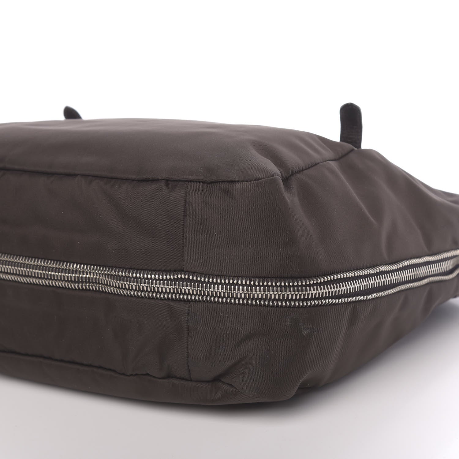 Prada Tessuto Nylon Nappa Zip Around Shopping Bag Moro Mordore 11 of 11