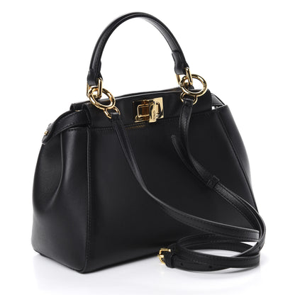 Fendi Nappa Mini Peekaboo Iconic Satchel Black 3 of 12