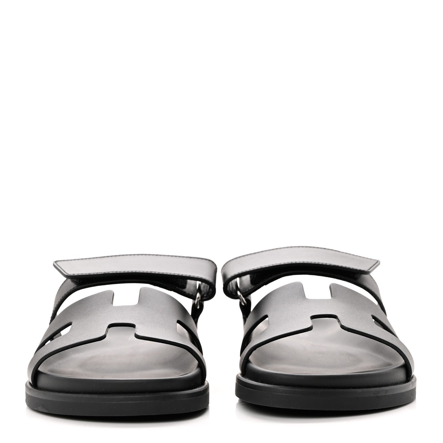 Hermes Calfskin Womens Chypre Sandals 38 Black 2 of 9