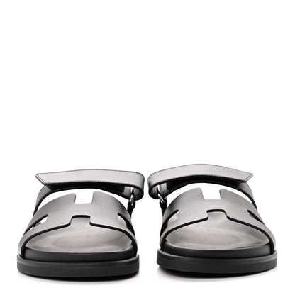 Hermes Calfskin Womens Chypre Sandals 38 Black 2 of 9