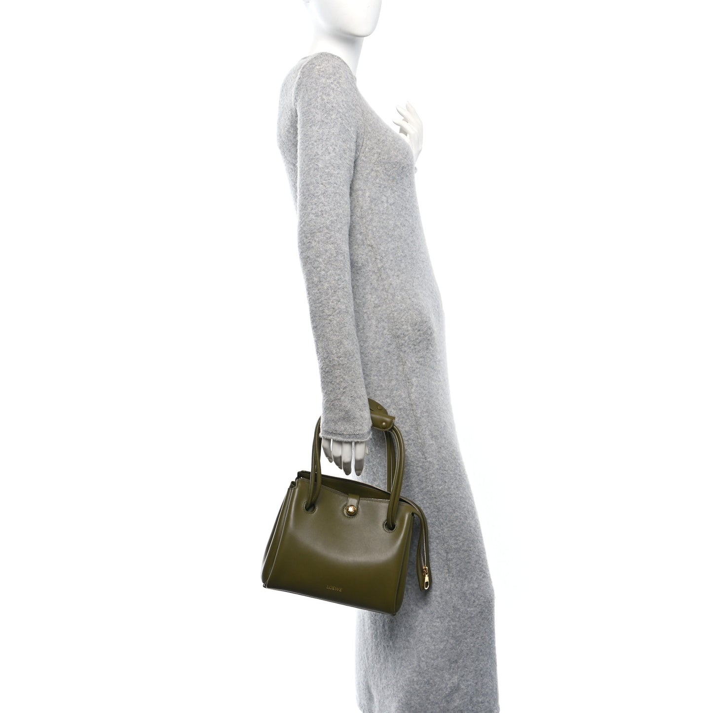 Supple Calfskin Small Madrid Bag Olive