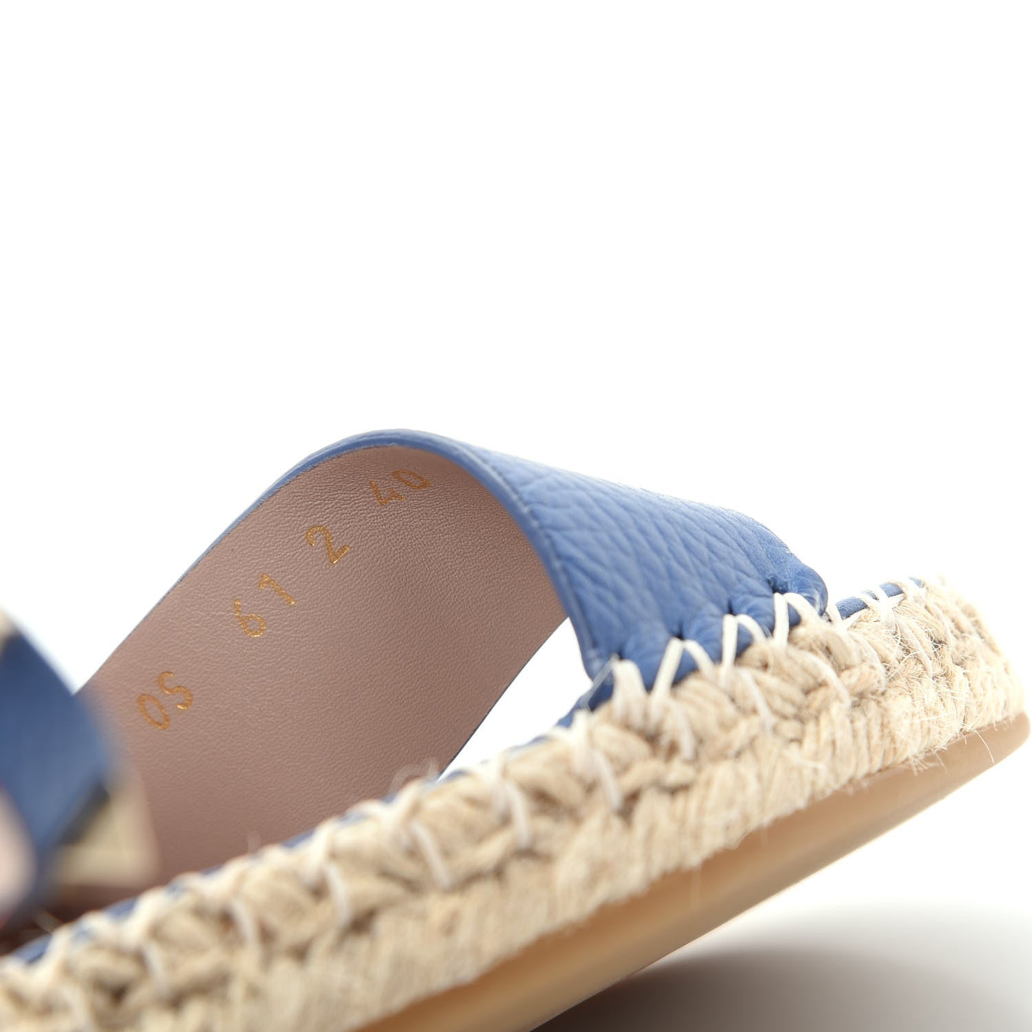 Valentino Garavani Grained Calfskin Rockstud Ankle Strap Espadrille Flat Sandals 40 Baltique 10 of 10