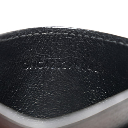 Saint Laurent Grain De Poudre Matelasse Chevron Monochrome Monogram Credit Card Case Black 7 of 9