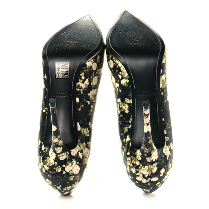 Givenchy Calfskin Floral Print Pointed Toe Pumps 41.5 Black Multicolor 5 of 9